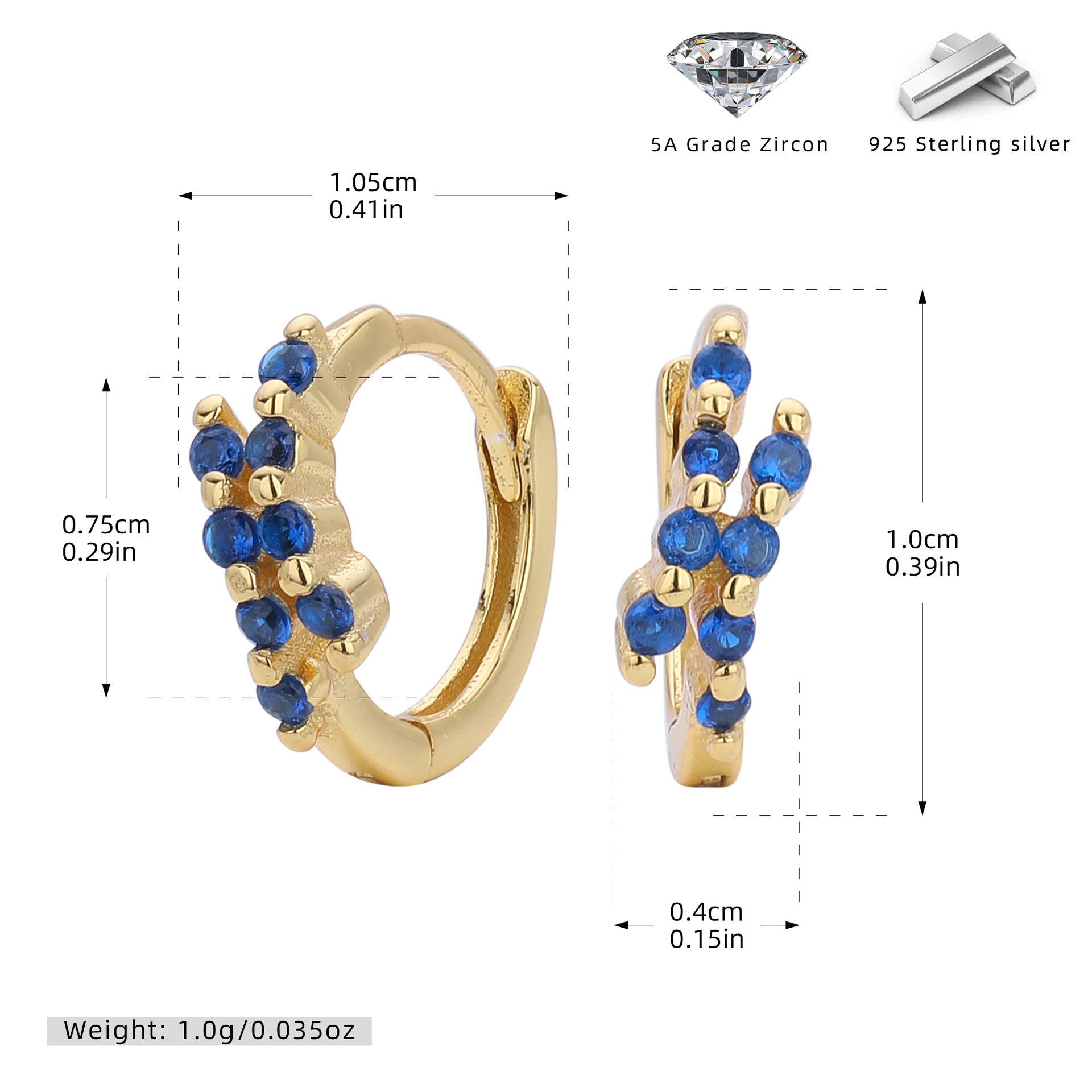 Damen Ohrstecker mit funkelnden Zirkon-Akzenten und hochwertigem 925 Sterling Silber Shop Nory