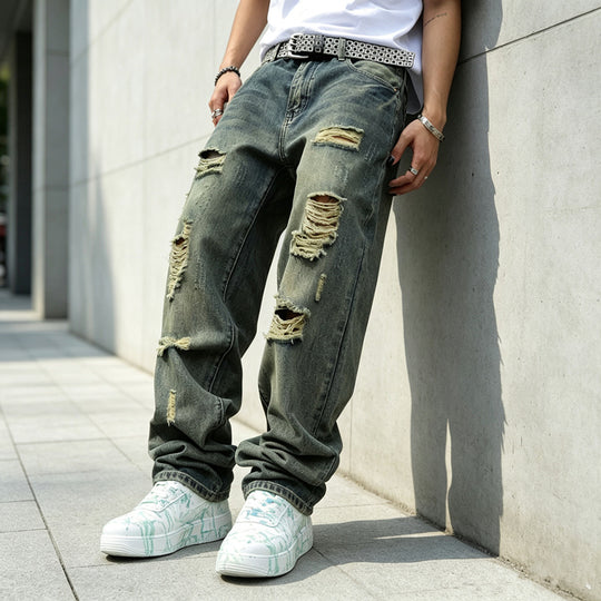 Herren Lässige Ripped Jeans Shop Nory