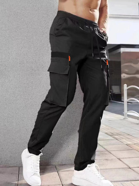Herren Slim‑Tapered Utility‑Cargohose mit elastischem Bund, Kordelzug & Mehrfachklapptaschen Shop Nory