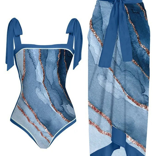 Damen Bademode-Set mit stilvollem Wickelrock Shopnory
