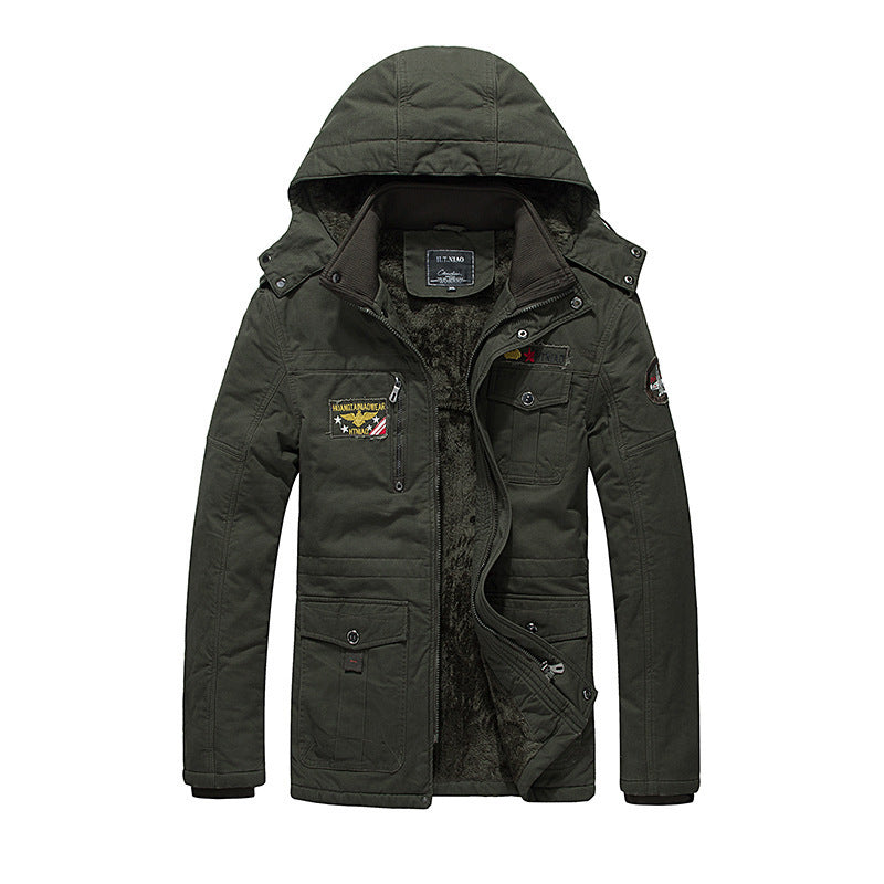 Herren Gefütterter Kapuzenparka mit Teddyfutter, Utility‑Taschen und robuster Canvas‑Optik Shop Nory