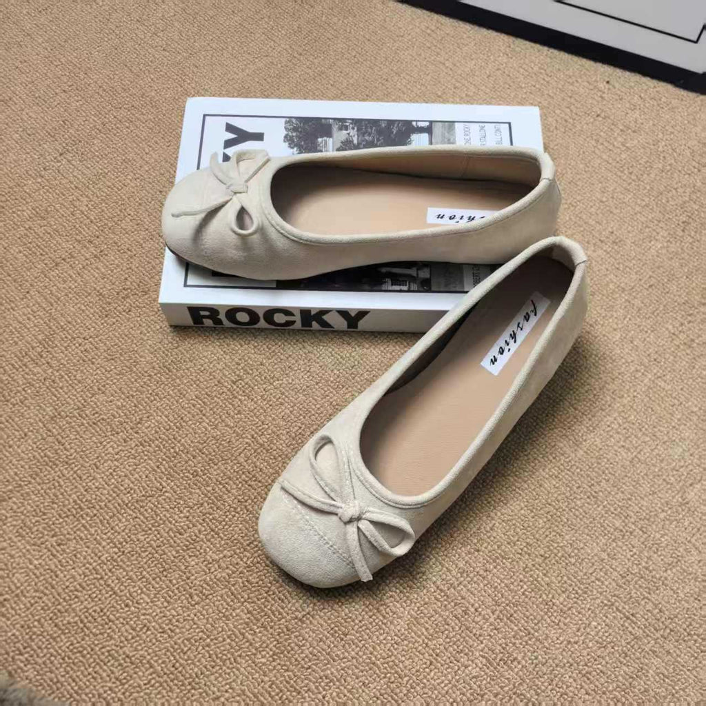 Damen Ballerinas mit elegantem Glanz und verspieltem Schleifendetail