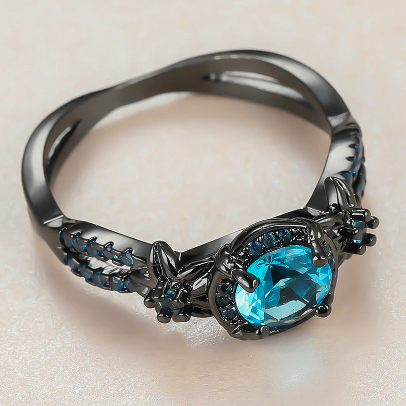 Damen Ring mit luxuriösem, facettiertem Kaffeeschimmer und floralen Akzenten Shop Nory