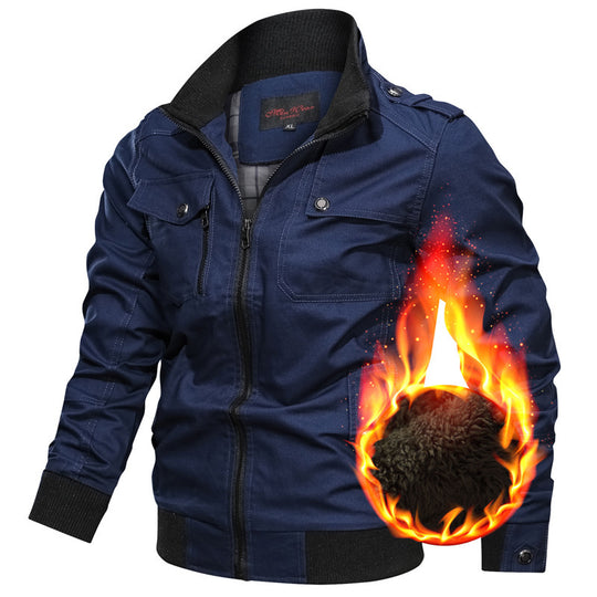 Herren Canvas-Fieldblouson mit hochabschließendem Kragen und Teddyfleece-Futter Shop Nory
