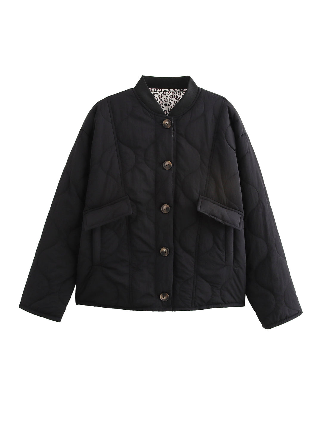 Damen Wattierte Kurzjacke im Boxy‑Schnitt mit Stehkragen und Pattentaschen Shop Nory