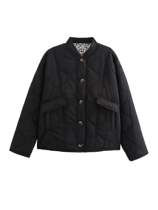 Damen Wattierte Kurzjacke im Boxy‑Schnitt mit Stehkragen und Pattentaschen Shop Nory