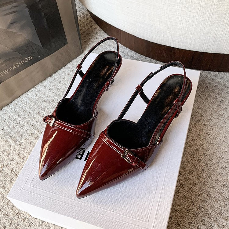 Damen elegante Slingback-Pumps mit spitz zulaufendem Design