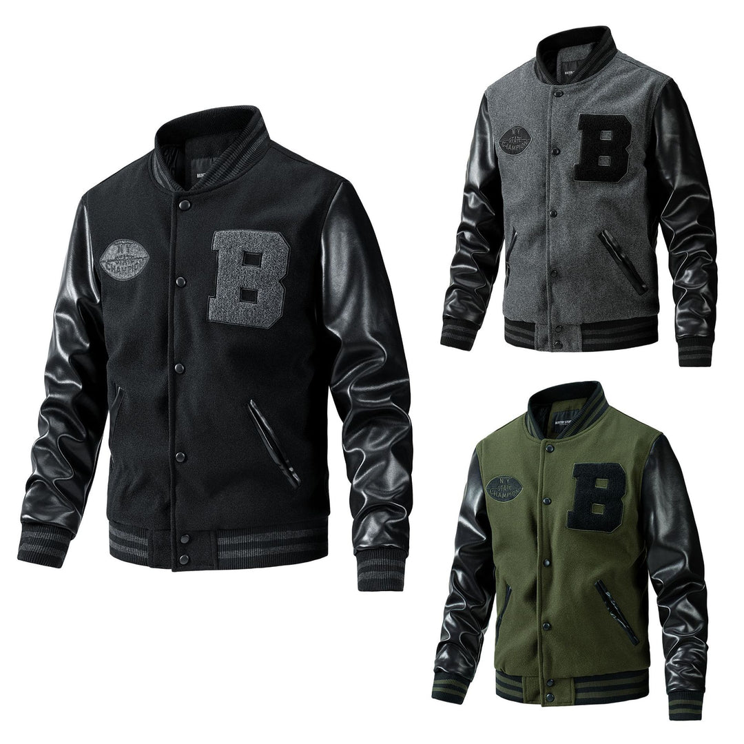 Herren Collegejacke aus Wollmix mit verstärkten Lederärmeln Shop Nory