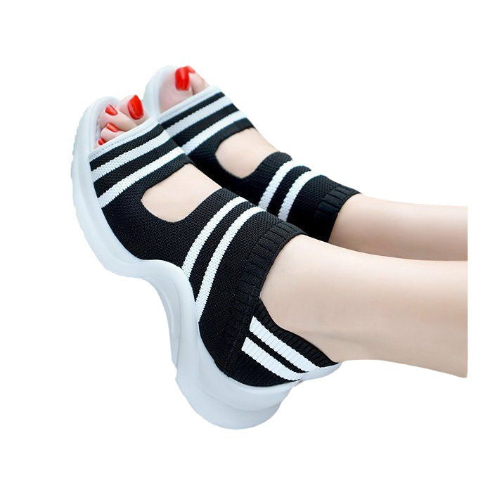 Damen Strick-Sandalen mit ergonomischer Plateau-Sohle Shop Nory