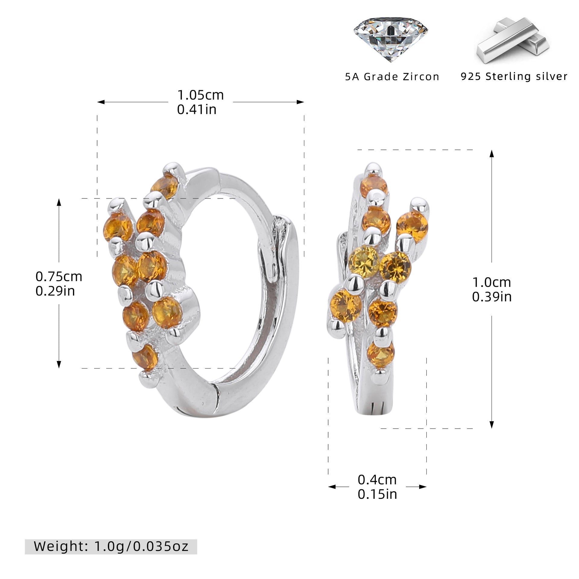 Damen Ohrstecker mit funkelnden Zirkon-Akzenten und hochwertigem 925 Sterling Silber Shop Nory