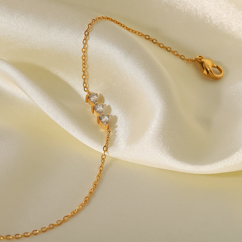 Armband dezent mit Zirkoniasteinen in Edelstahl | Shop Nory