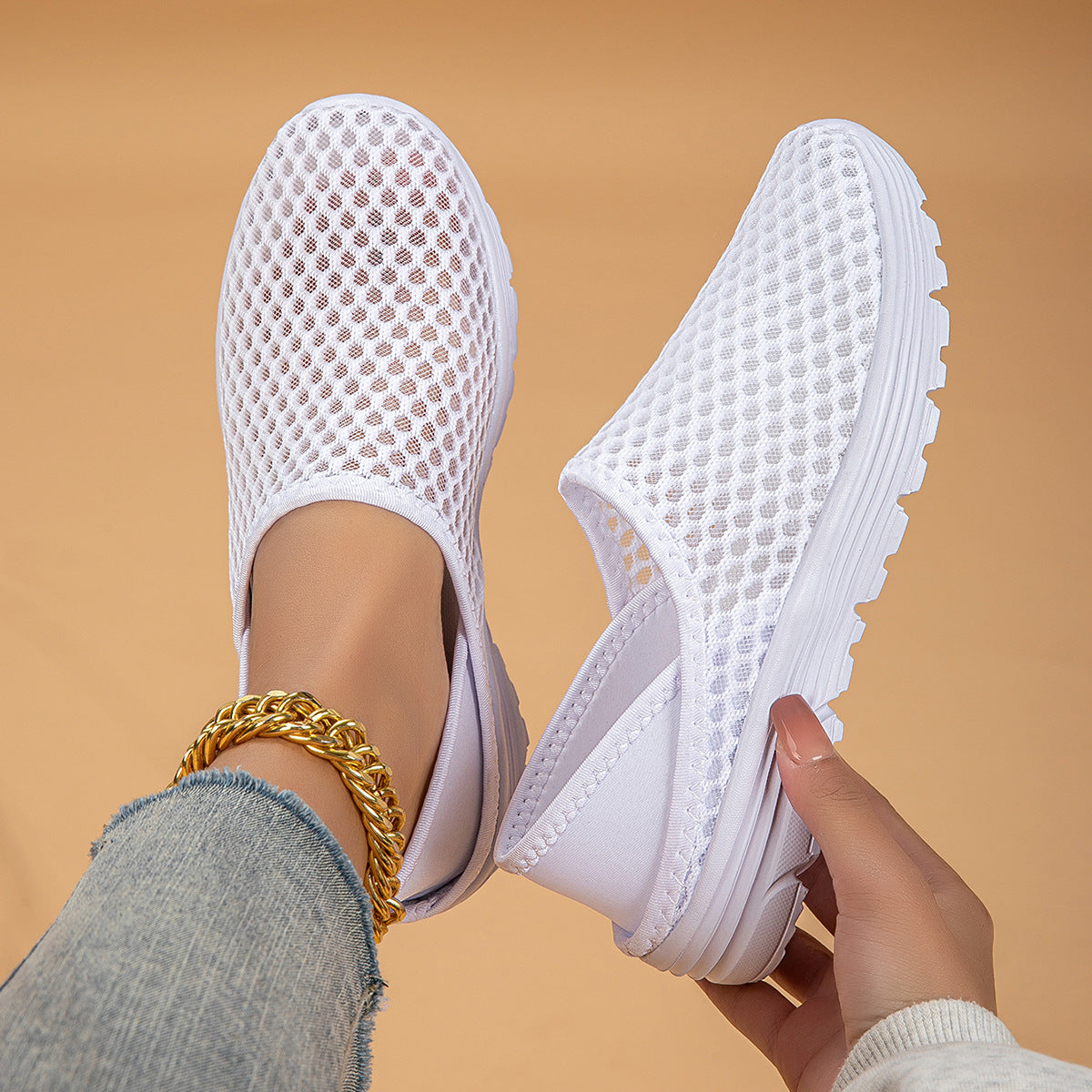 Damen Atmungsaktive Slip-On Freizeitschuhe