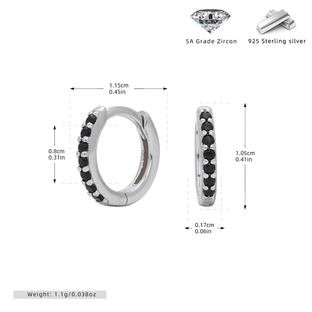 Damen Creolen mit funkelnden Zirkonia-Details aus 925 Sterling Silber Shop Nory