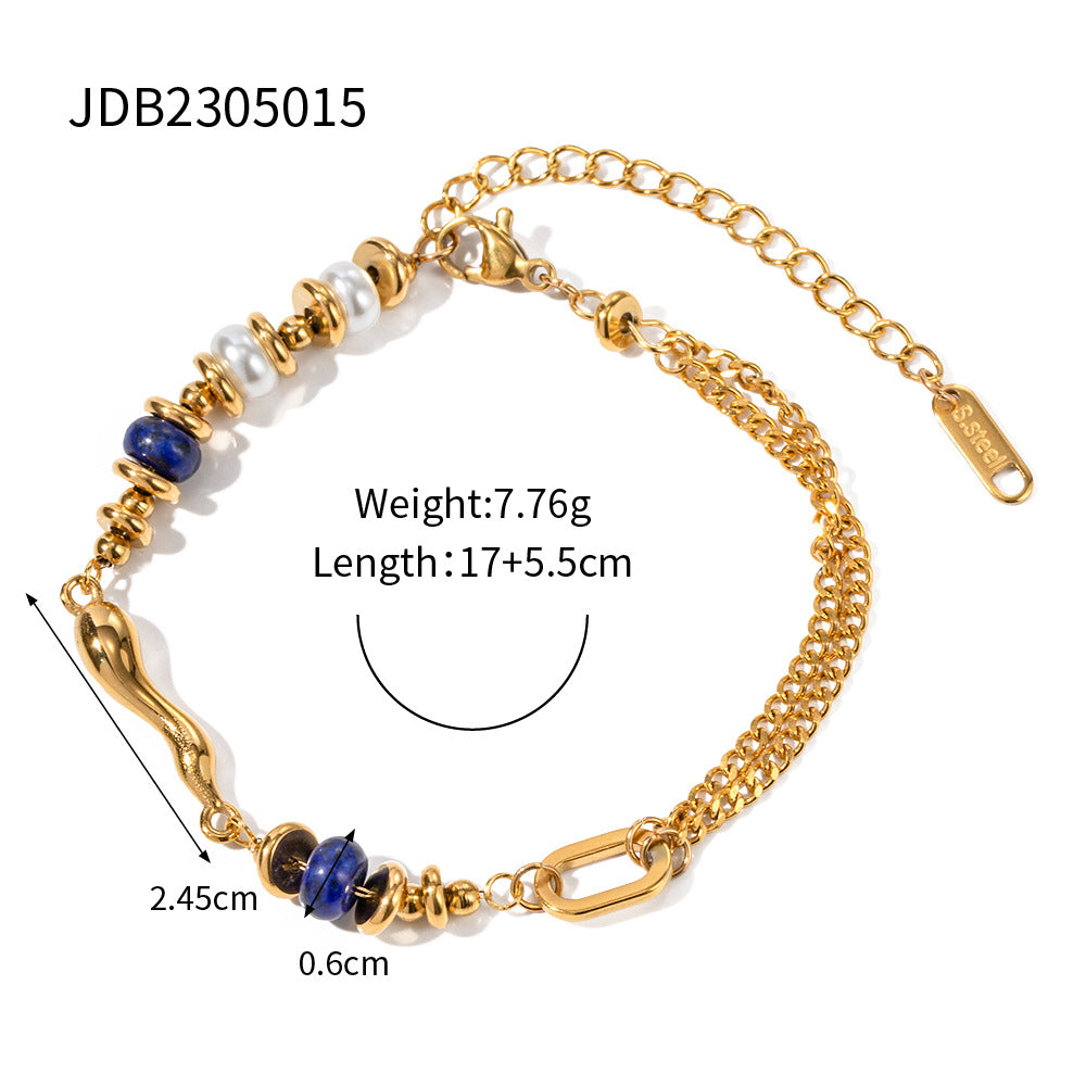 Damen Armband mit eleganten Perlen und modischen Verbindungselementen Shop Nory