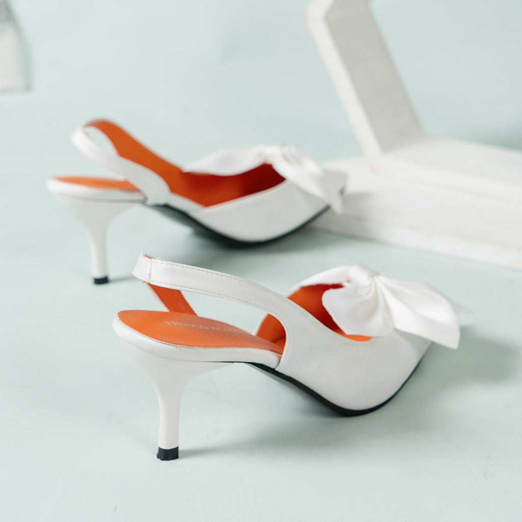 Damen Slingback Pumps mit eleganter Schleifen-Applikation