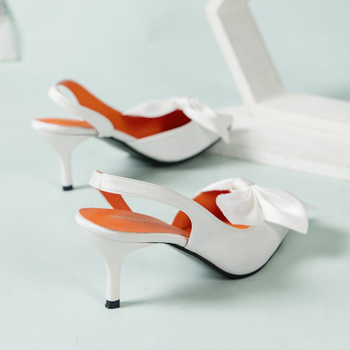 Damen Slingback Pumps mit eleganter Schleifen-Applikation