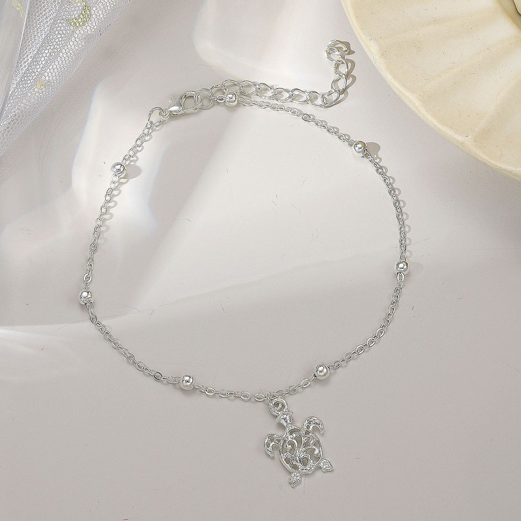 Damen Fußkettchen mit filigranem Schildkrötenanhänger Shop Nory