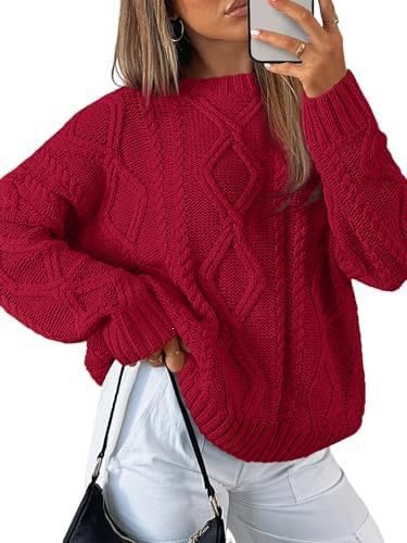 Damen Grobstrickpullover im Zopfmuster mit lässigem Oversize-Schnitt Shop Nory