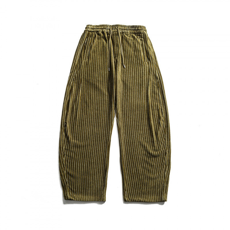Unisex Weite Cord-Optik Loungehose mit Kordelzug und vertikalen Streifen Shop Nory