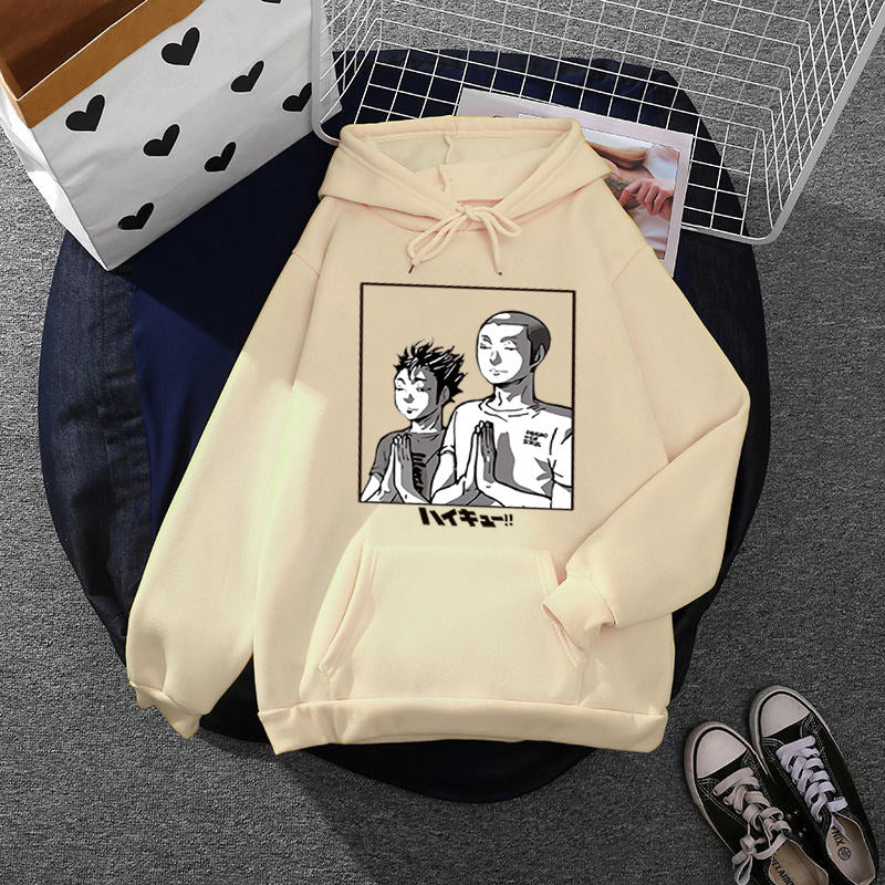 Damen nan weicher Kapuzenpullover mit großflächigem Manga-Panelprint und Kängurutasche Shop Nory