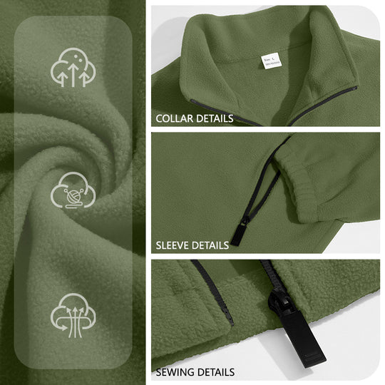 Herren Leichte Outdoor-Fleecejacke mit Stehkragen und Reißverschlusstaschen Shop Nory