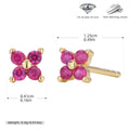 Damen Ohrstecker mit funkelnden 5A Zirkonen in klassischem Blumen-Design Shop Nory