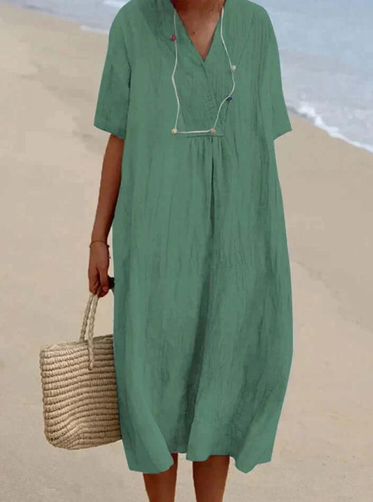 Sommerkleid Aus Baumwolle und Leinen