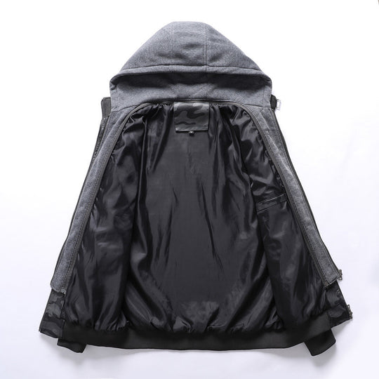 Herren Modische Kunstlederjacke im Military-Stil Shop Nory