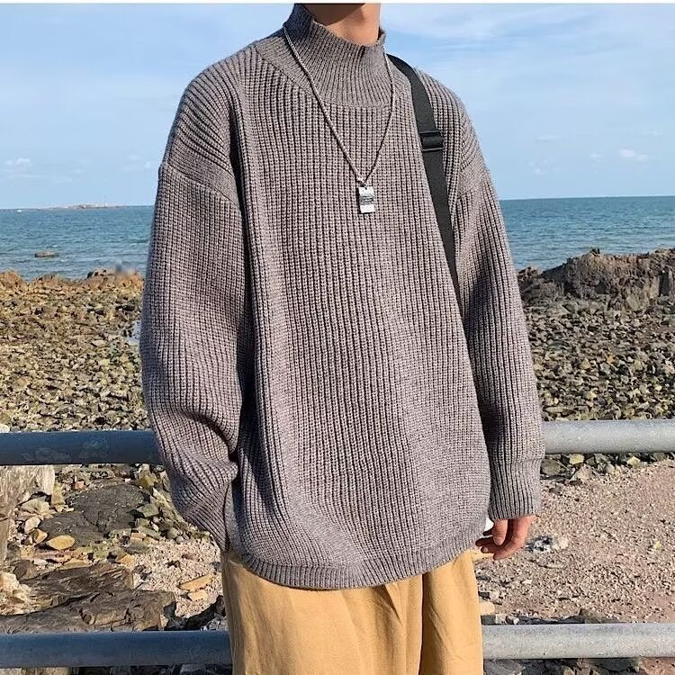 Damen Grobstrickpullover mit hohem Kragen Shop Nory