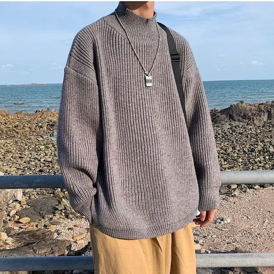 Damen Grobstrickpullover mit hohem Kragen Shop Nory