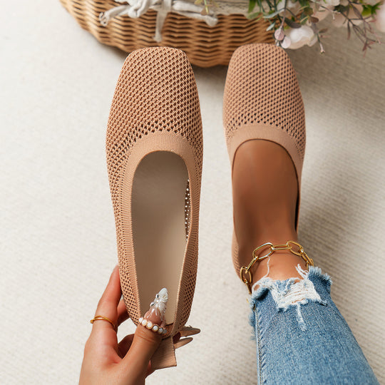 Damen Atmungsaktive Strick‑Ballerinas mit quadratischer Spitze Shop Nory