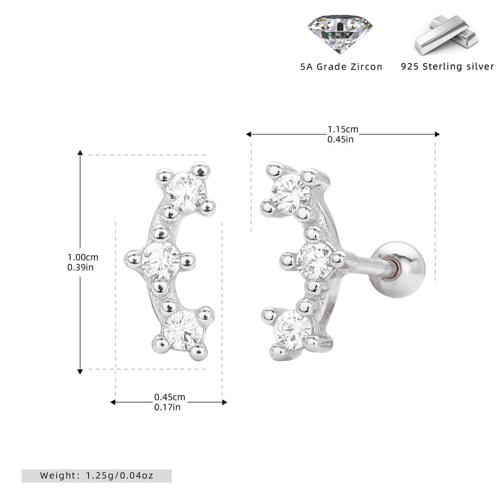 Damen Ohrstecker mit funkelnden Zirkonsteinen in modernem Design Shop Nory