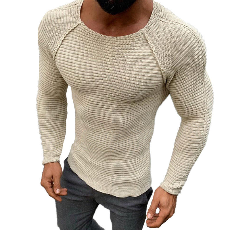 Herren Langarm Strickshirt mit eleganter Struktur