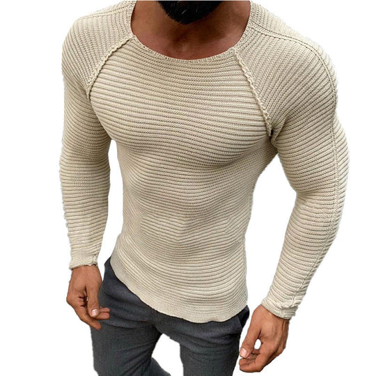 Herren Langarm Strickshirt mit eleganter Struktur