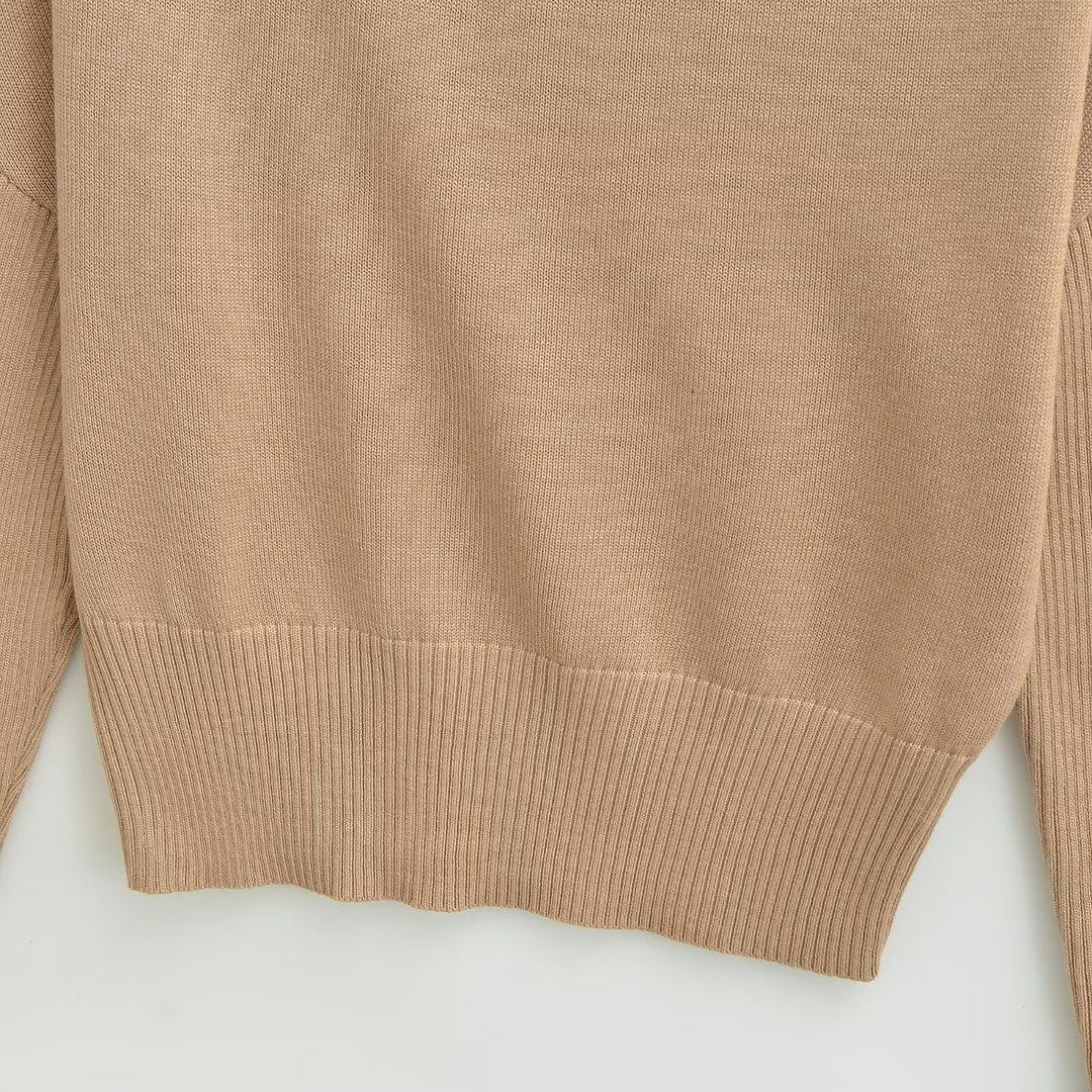 Damen Oversize One-Shoulder Pullover mit Fledermausärmeln und breitem Rippenbund Shop Nory