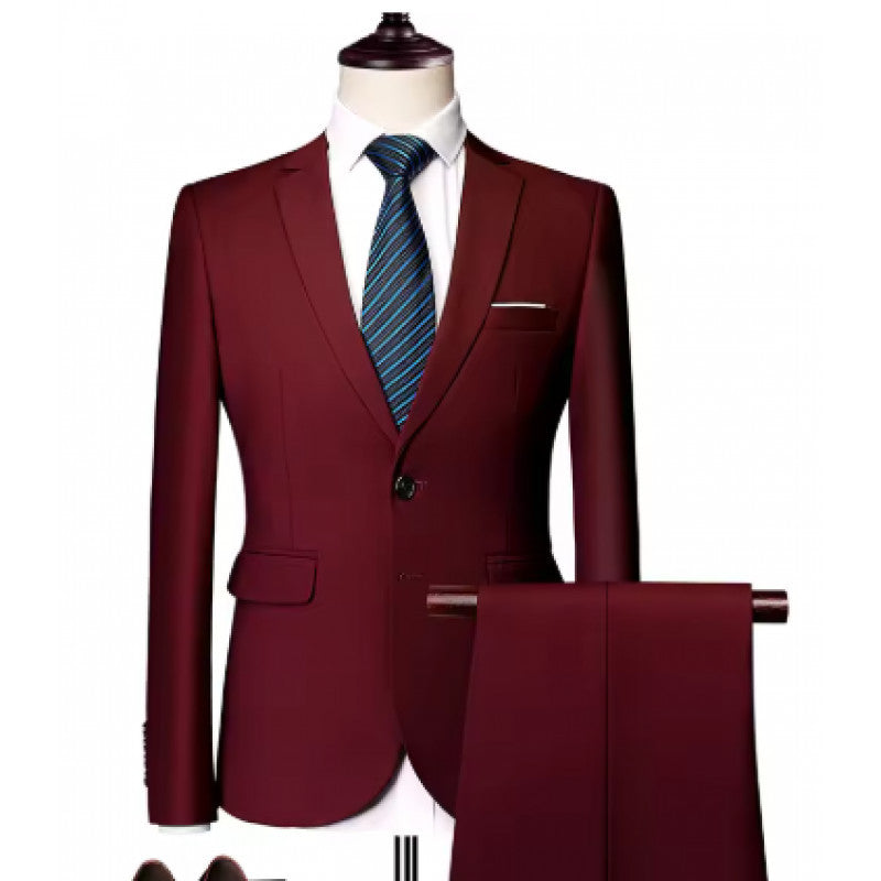 Herren Taillierter Zweiteiler-Anzug mit schmalem Revers und Ein-Knopf-Verschluss Shop Nory