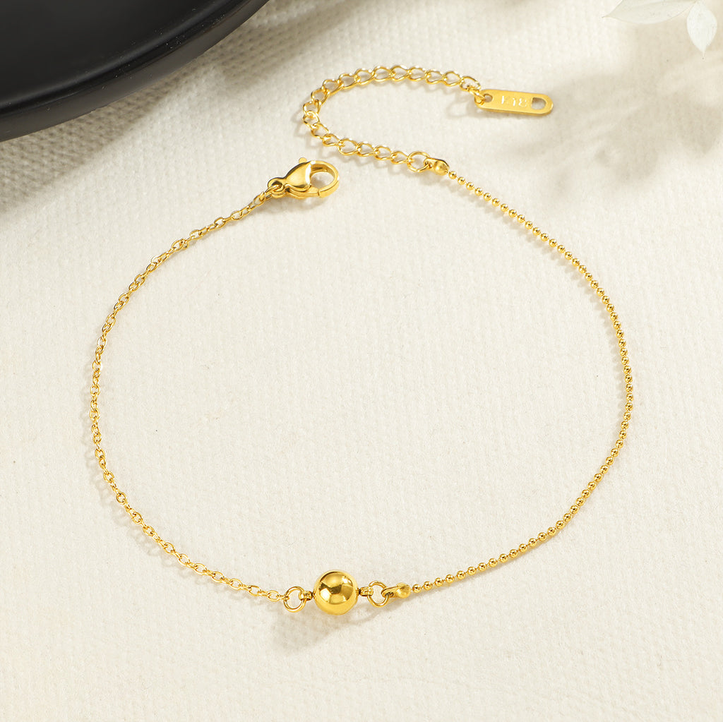 Damen filigrane Fußkette mit elegantem Perlenanhänger Shop Nory