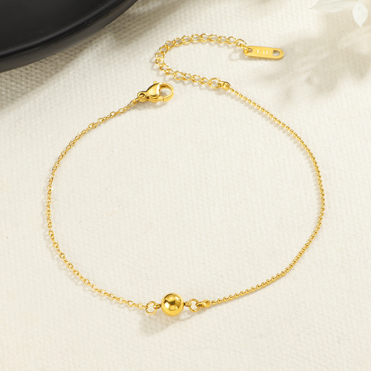 Damen filigrane Fußkette mit elegantem Perlenanhänger Shop Nory
