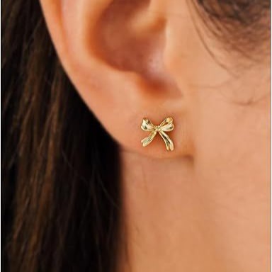 Damen Ohrstecker mit filigranem Schleifen-Design und elegantem Glitzerakzent Shop Nory