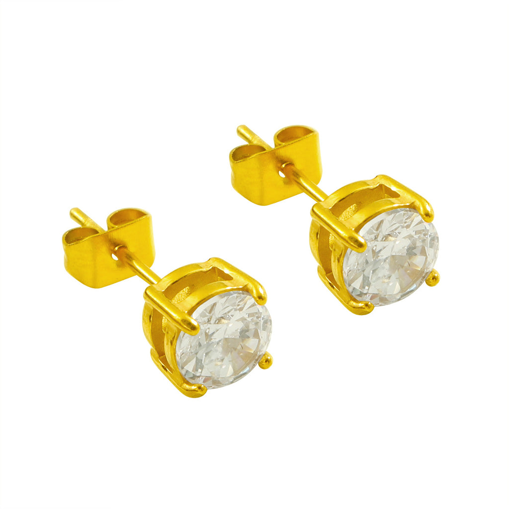 Damen Ohrstecker mit funkelnden Kristallsteinen und elegantem Goldrahmen Shop Nory