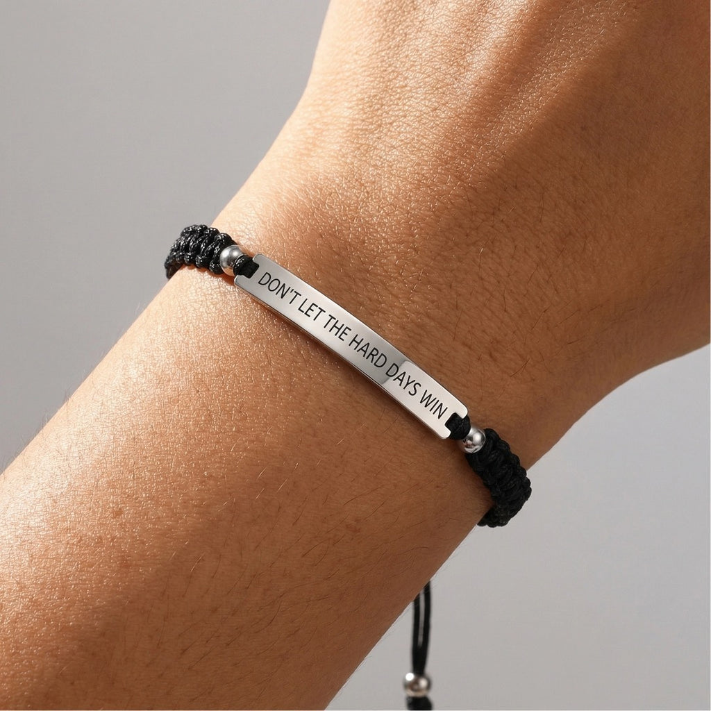 Damen Motivationsarmband mit verstellbarem Knoten und inspirierendem Spruch Shop Nory