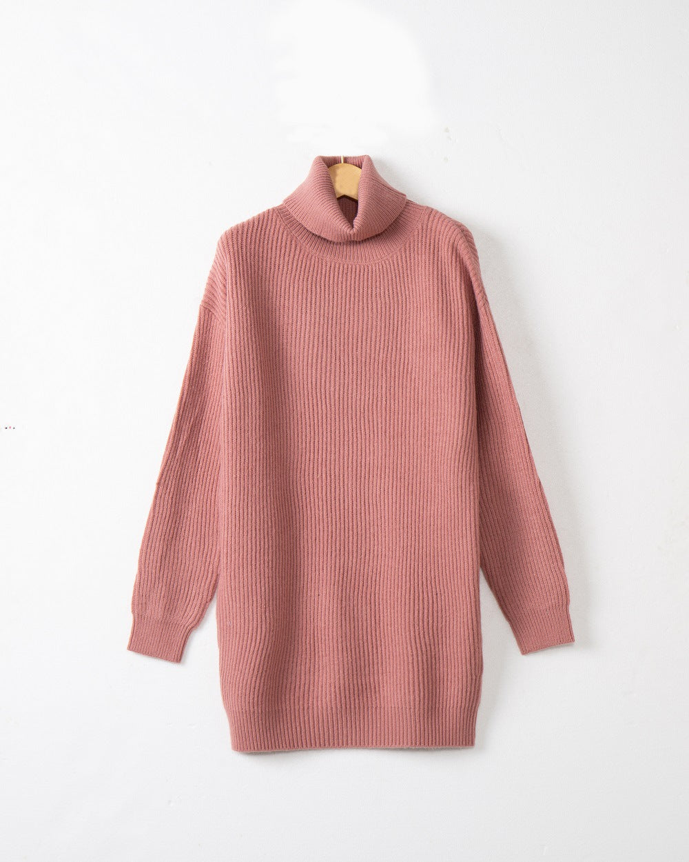 Damen Langer Rippstrick-Rollkragenpullover im Oversize-Schnitt Shop Nory