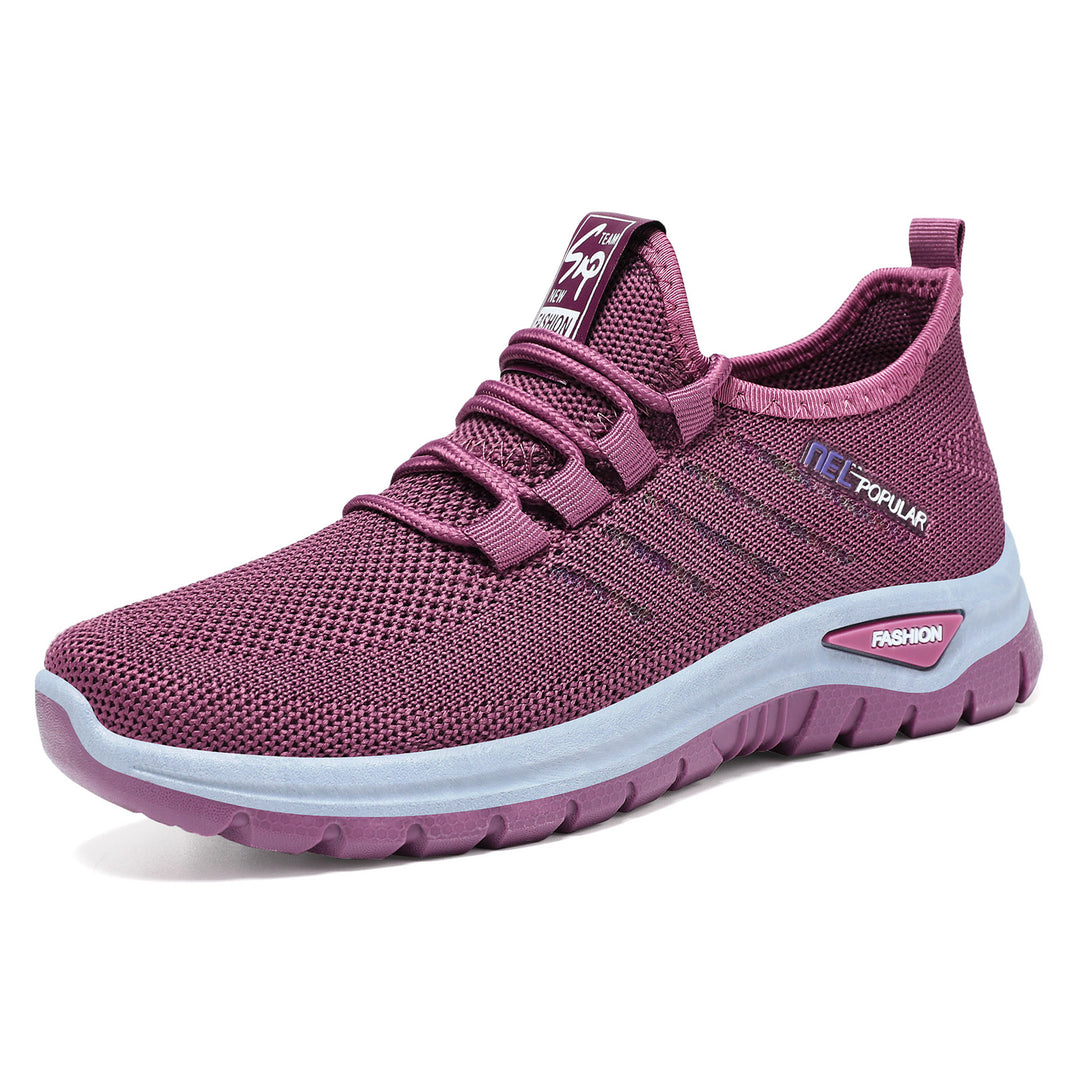 Damen nan ultraleichter Strick-Sport-Sneaker mit Elastikeinstieg, stoßdämpfender Plateau-Zwischensohle und griffiger Profillaufsohle Shop Nory