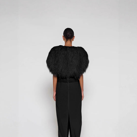 Damen Extravagante Kunstpelzjacke im Volumenstil