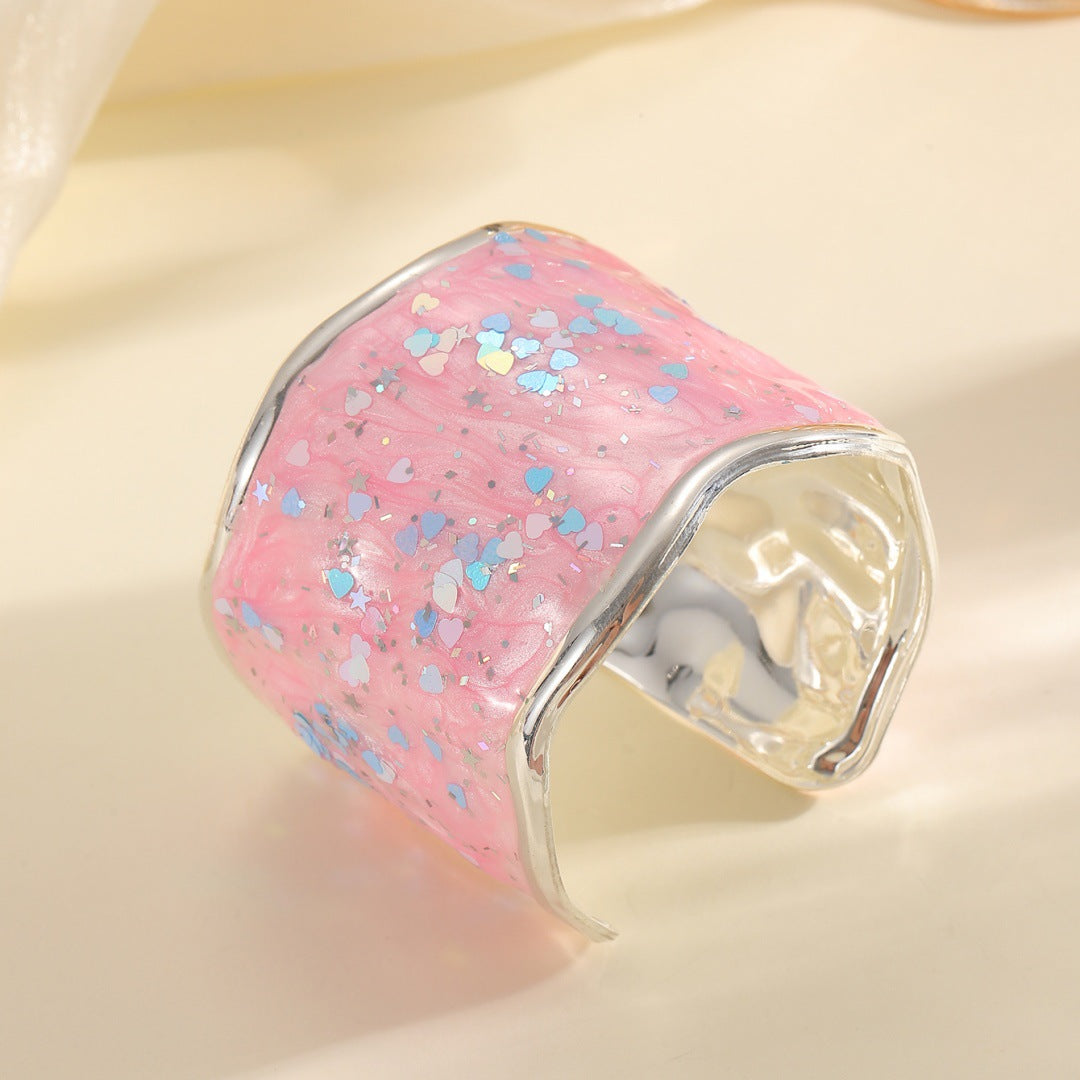 Damen Glitzernder Ring aus hochwertigem Epoxidharz Shop Nory