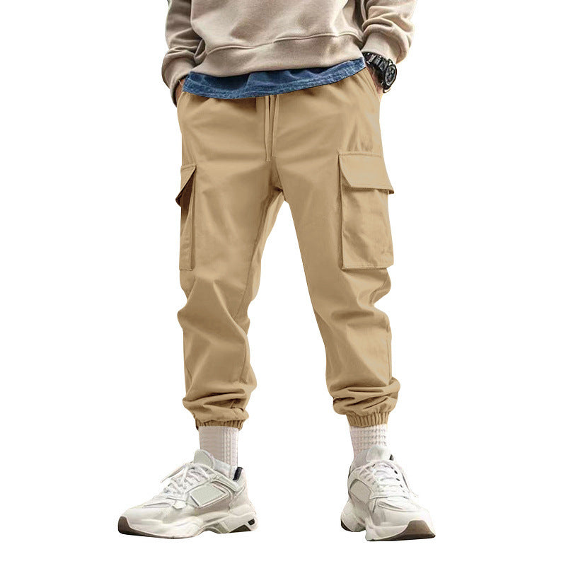Herren Tapered Cargo-Jogginghose mit Kordelzug, aufgesetzten Klappentaschen und elastischen Bündchen Shop Nory