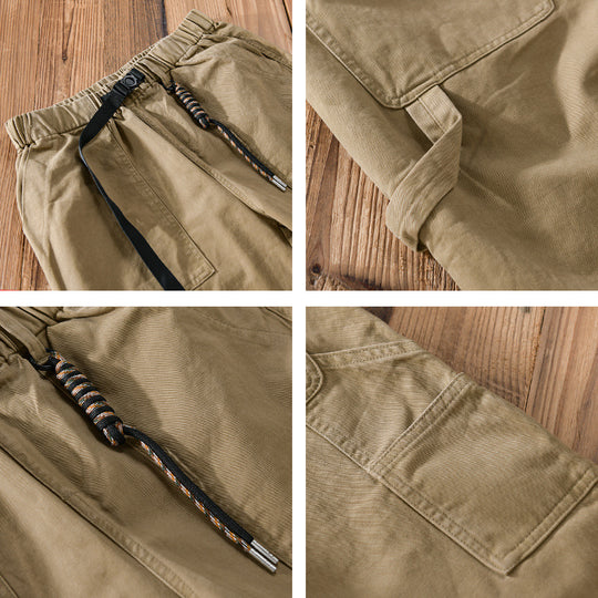 Herren Tapered-Cargohose im Utility-Stil mit gekrempeltem Saum und elastischem Bund Shop Nory