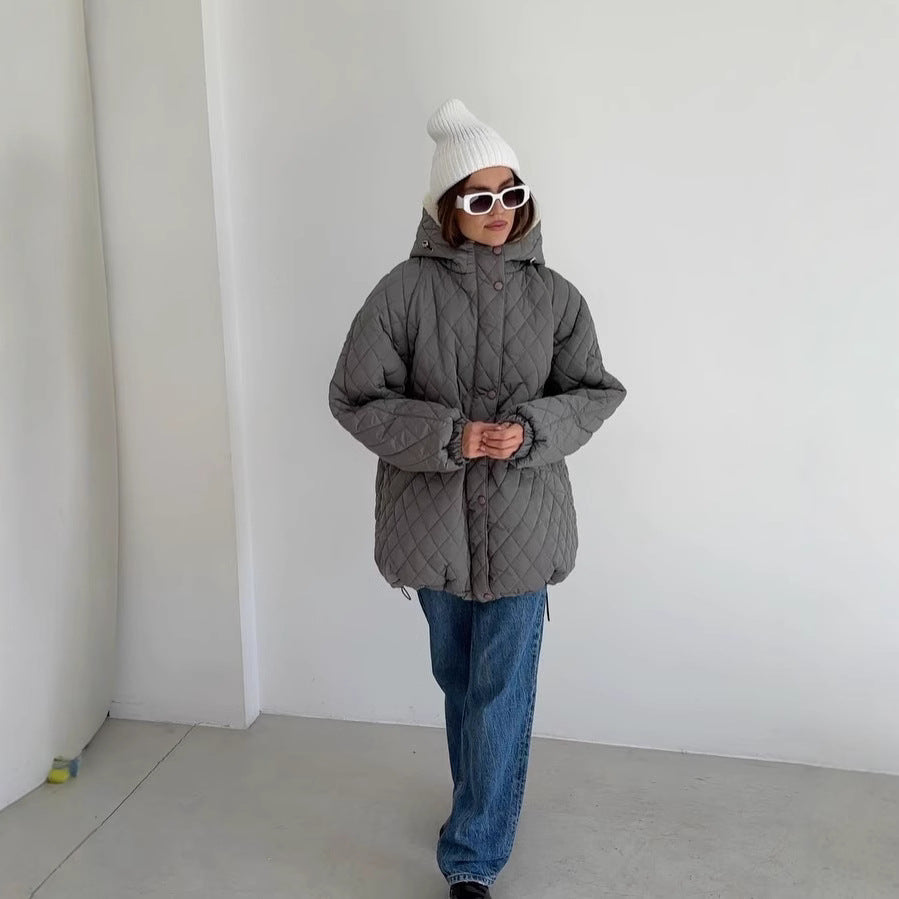 Damen Oversize Steppjacke mit Teddyfutter und Kapuze Shop Nory