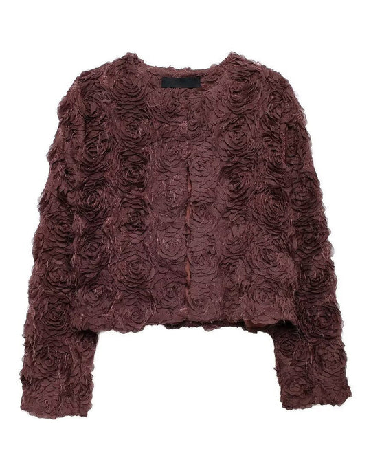 Garten Rundhals Blüten Kurzjacke