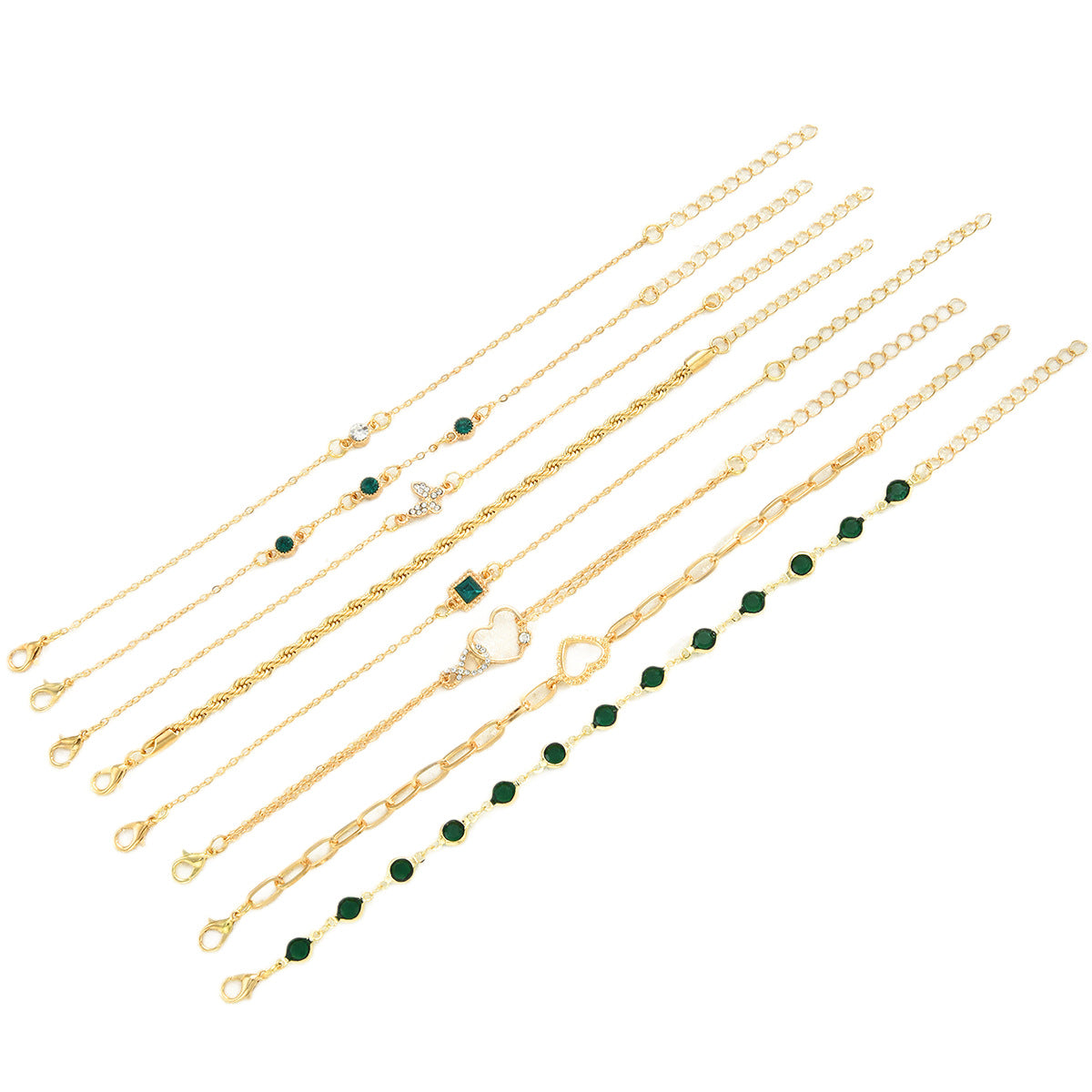 Damen Armband-Set mit funkelnden und eleganten goldenen Verzierungen Shop Nory